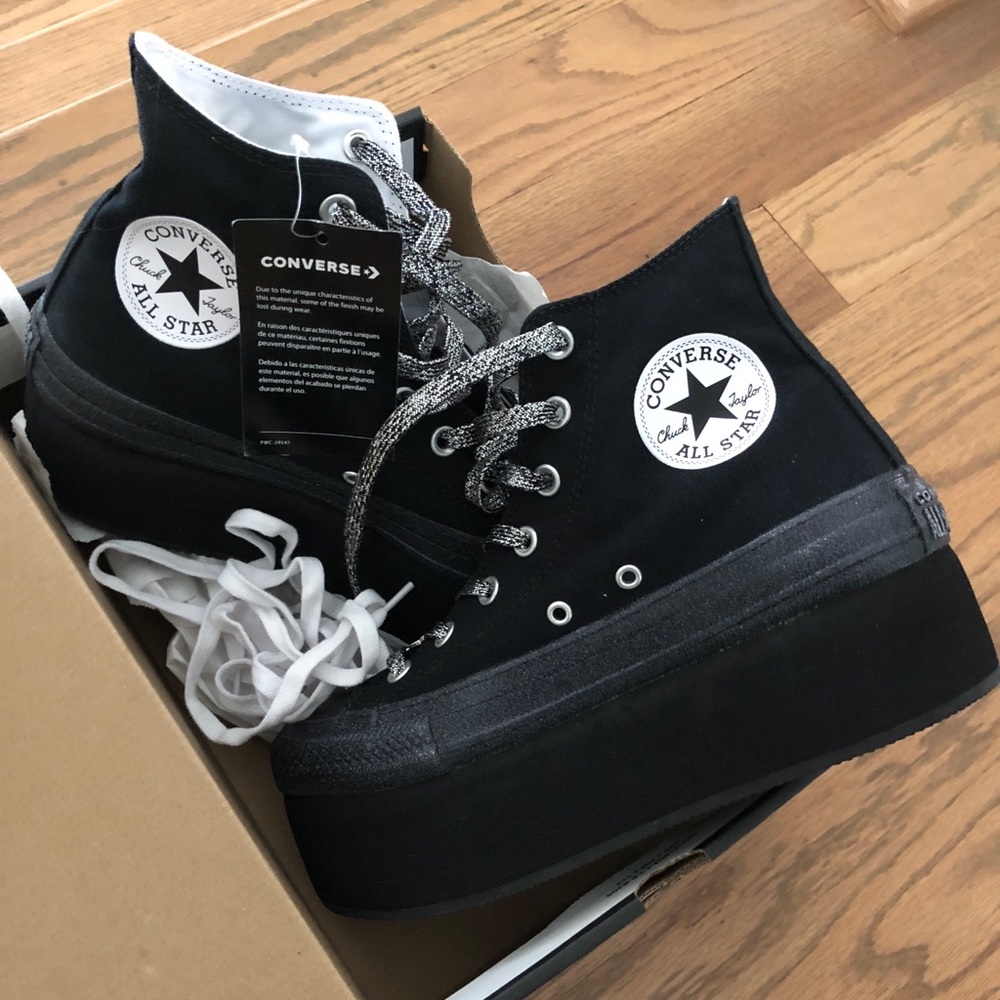 Miley Cyrus Converse Black Platform